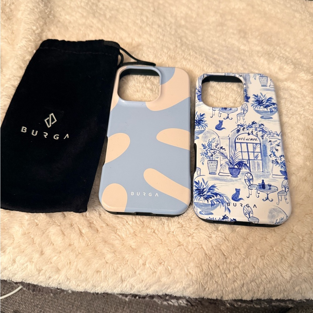 Burga Blue and Cream Phone Case Duo IPhone 16 Pro
